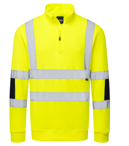 Portwest Hi Vis Knitted Half Zip Sweatshirt