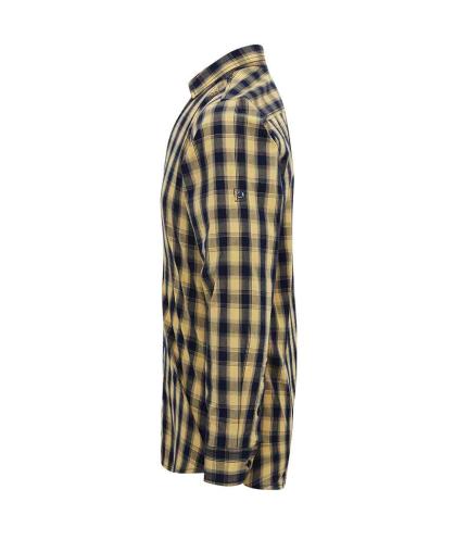 Premier Mulligan Check Long Sleeve Shirt - Camel/Navy | Order Uniform ...