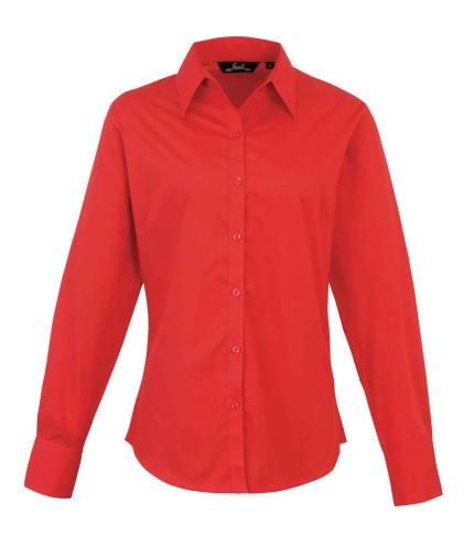Premier Ladies Long Sleeve Poplin Blouse