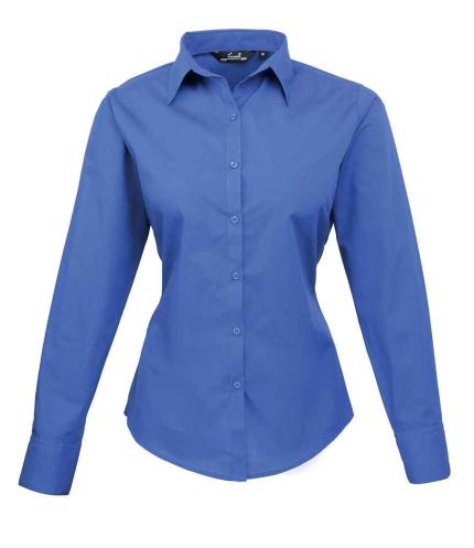 Premier Ladies Long Sleeve Poplin Blouse