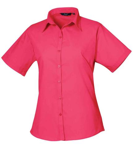 Premier Ladies Short Sleeve Poplin Blouse