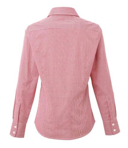 Premier Ladies Gingham Long Sleeve Shirt 2