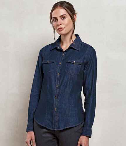 Premier Ladies Jeans Stitch Denim Shirt 3