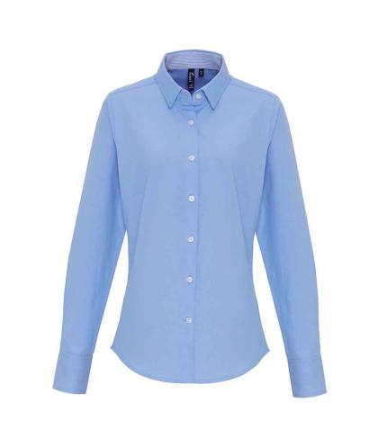 Premier Ladies Long Sleeve Striped Oxford Shirt