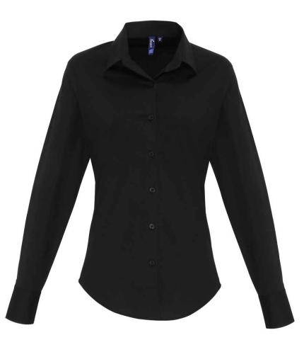 Premier Ladies Long Sleeve Stretch Fit Poplin Shirt 0