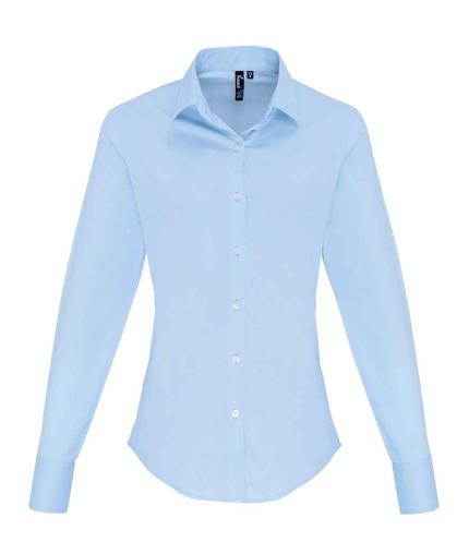 Premier Ladies Long Sleeve Stretch Fit Poplin Shirt