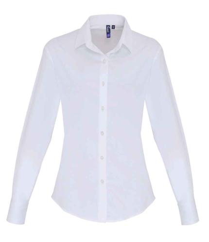 Premier Ladies Long Sleeve Stretch Fit Poplin Shirt