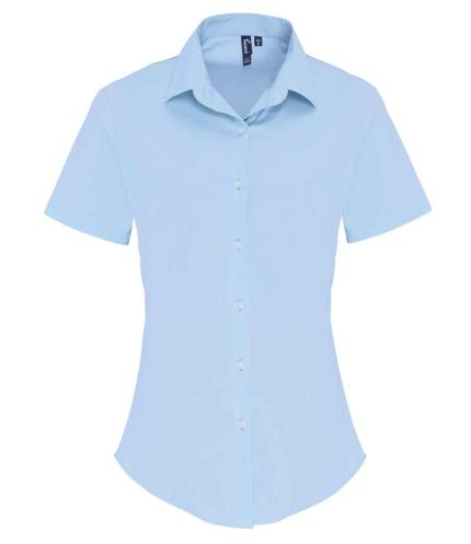 Premier Ladies Short Sleeve Stretch Fit Poplin Shirt