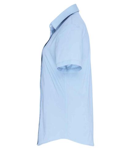 Premier Ladies Short Sleeve Stretch Fit Poplin Shirt - Pale Blue ...