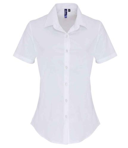 Premier Ladies Short Sleeve Stretch Fit Poplin Shirt 0