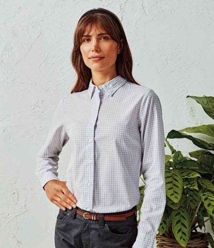 Premier Ladies Maxton Check Long Sleeve Shirt 1