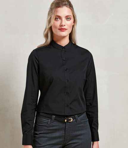 Premier Ladies Banded Collar Grandad Shirt 3