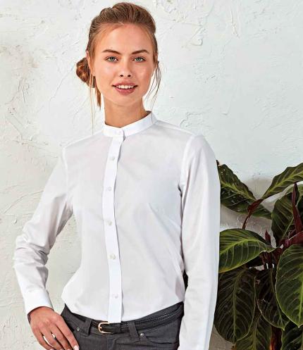 Premier Ladies Banded Collar Grandad Shirt 3