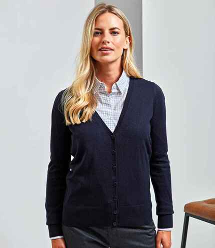 Premier Ladies Essential Acrylic V Neck Cardigan 3