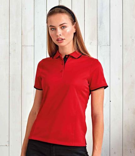 Premier Ladies Contrast Coolchecker® Piqué Polo Shirt 2