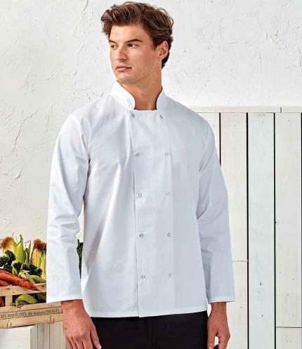 Premier Unisex Long Sleeve Stud Front Chef's Jacket 3
