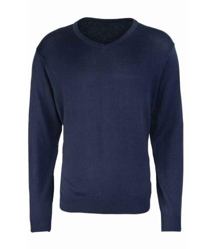 Premier Knitted Cotton Acrylic V Neck Sweater