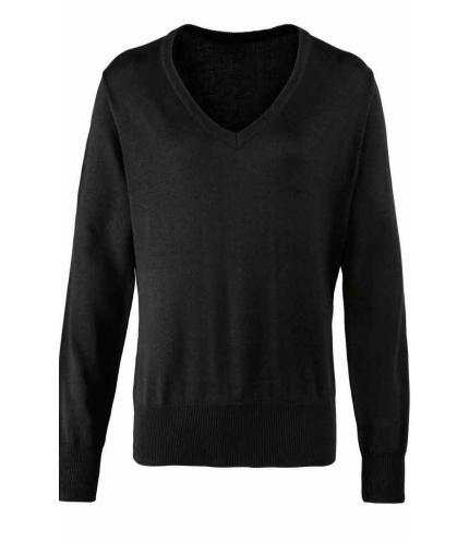 Premier Ladies Knitted Cotton Acrylic V Neck Sweater