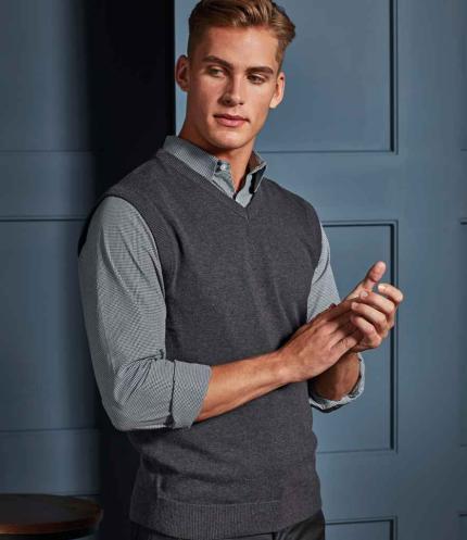 Premier Sleeveless Cotton Acrylic V Neck Sweater 3