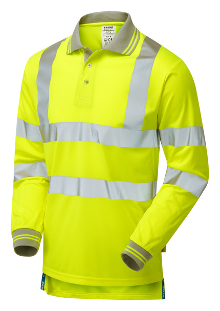 PULSAR Protect Hi Vis Long Sleeve Polo Shirt - Recycled