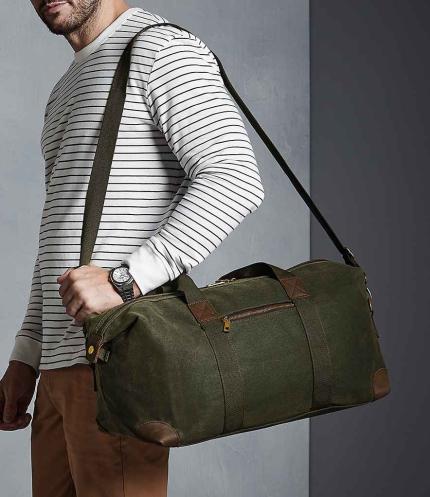 Quadra Heritage Waxed Canvas Holdall 1