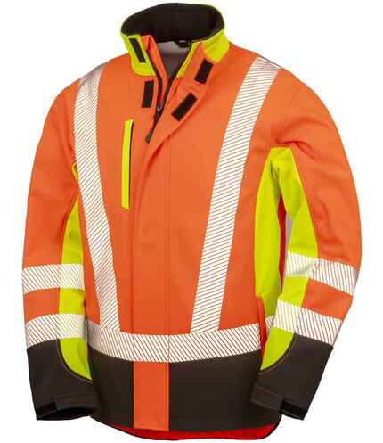Result Recycled Three Layer Printable 3-Tone Safety Soft Shell Jacket 1