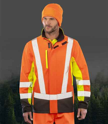 Result Recycled Three Layer Printable 3-Tone Safety Soft Shell Jacket 5