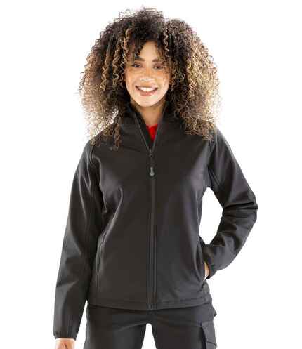 Result Genuine Recycled Ladies Three Layer Printable Hooded Soft Shell Jacket 2