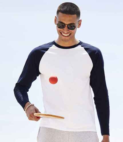 Fruit of the Loom Contrast Long Sleeve Baseball T-Shirt 2