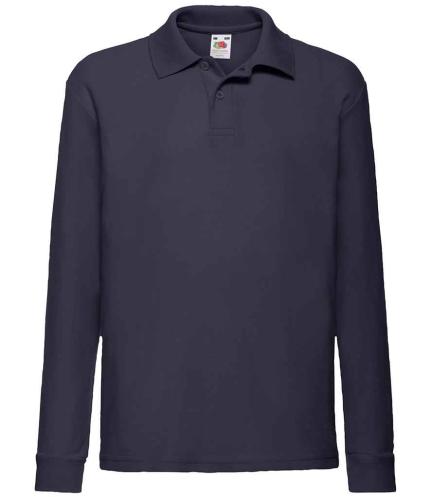 Fruit of the Loom Kids Long Sleeve Poly/Cotton Piqué Polo Shirt