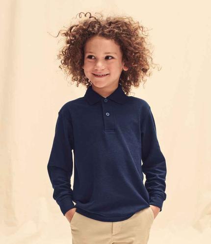 Fruit of the Loom Kids Long Sleeve Poly/Cotton Piqué Polo Shirt 3