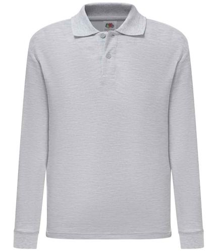 Fruit of the Loom Kids Long Sleeve Poly/Cotton Piqué Polo Shirt