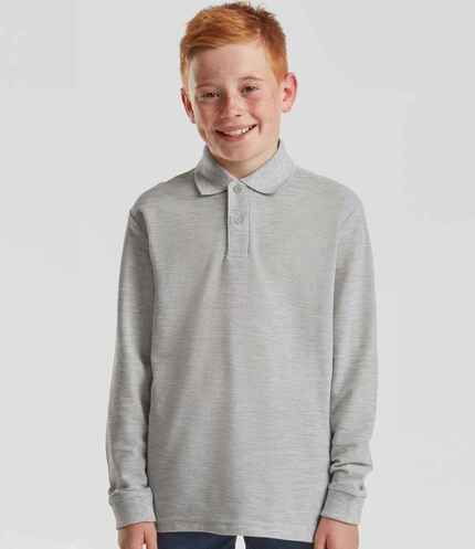 Fruit of the Loom Kids Long Sleeve Poly/Cotton Piqué Polo Shirt 3