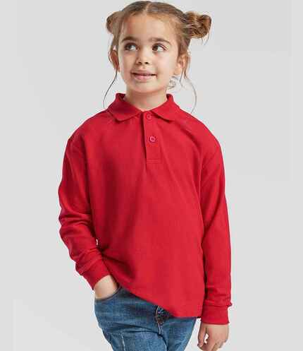 Fruit of the Loom Kids Long Sleeve Poly/Cotton Piqué Polo Shirt 3