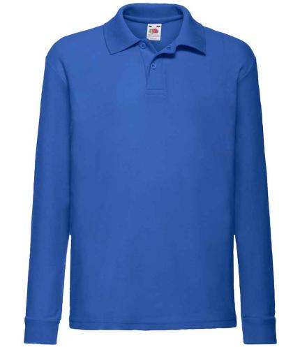 Fruit of the Loom Kids Long Sleeve Poly/Cotton Piqué Polo Shirt