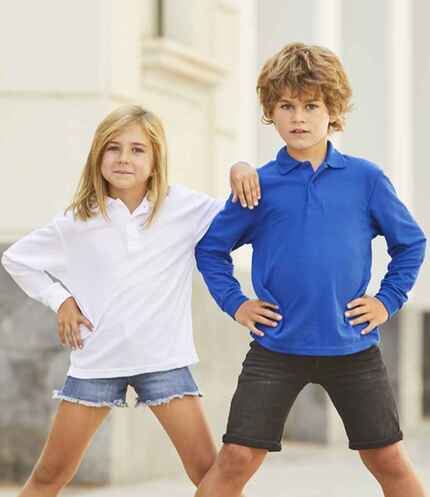 Fruit of the Loom Kids Long Sleeve Poly/Cotton Piqué Polo Shirt 3