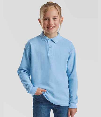 Fruit of the Loom Kids Long Sleeve Poly/Cotton Piqué Polo Shirt 3