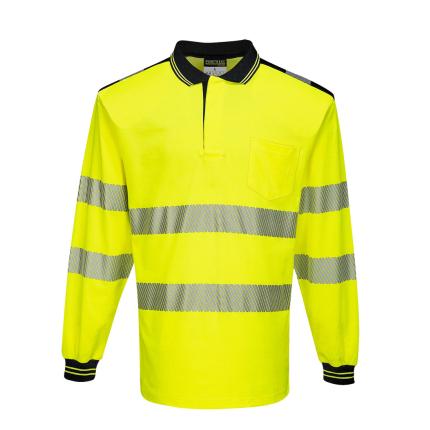 Portwest
 PW3 Hi-Vis Cotton Comfort Polo Shirt L/S