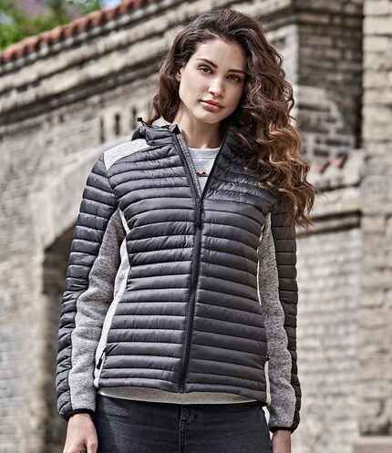 Tee Jays Ladies Crossover Hooded Padded Outdoor Jacket 3