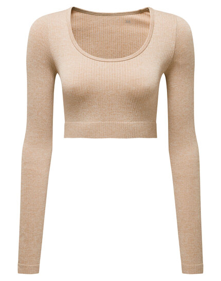 TriDri Women's ribbed seamless '3D Fit' crop top 0