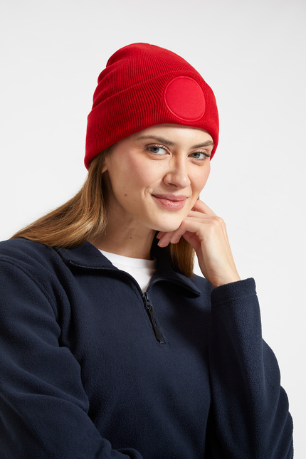Uneek Circular Patch Beanie