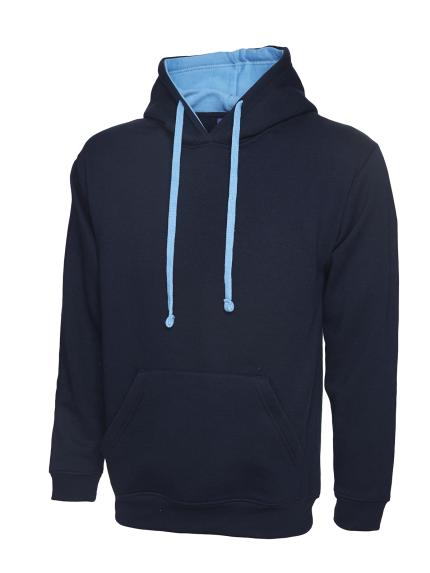 Uneek Contrast Hooded Sweatshirt 0