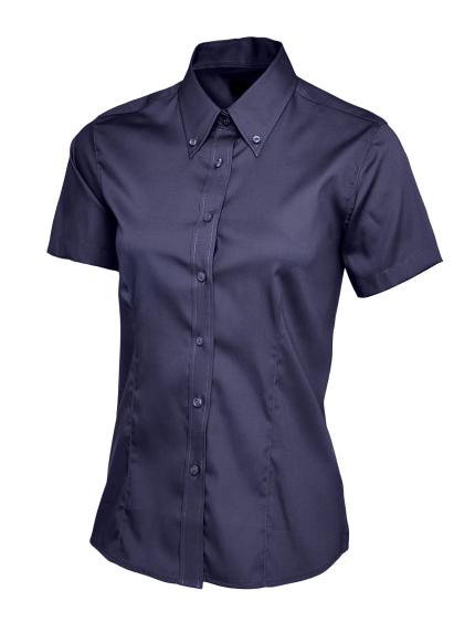 Uneek Ladies Pinpoint Oxford Short Sleeve Shirt 1