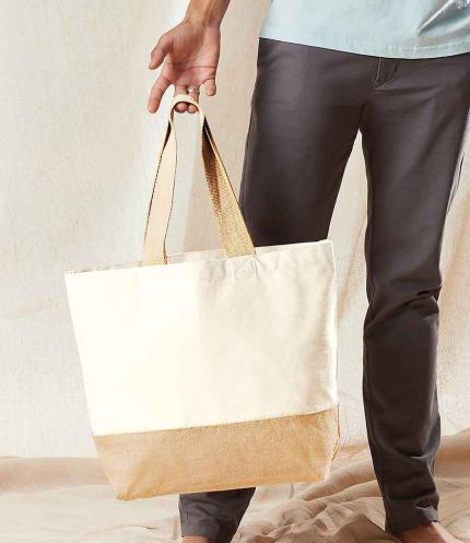 Westford Mill Jute Base Canvas Tote Bag 1