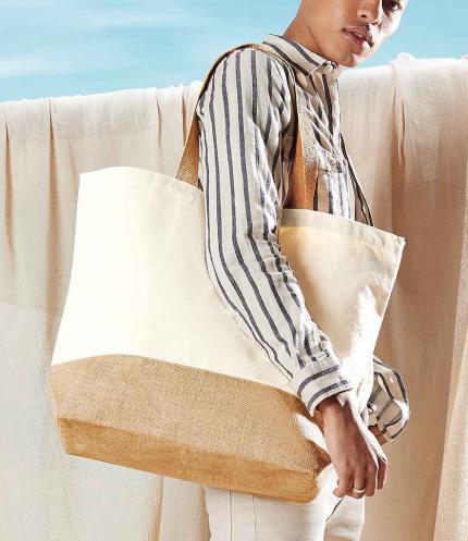 Westford Mill Jute Base Canvas Tote XL Bag 1