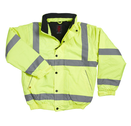 Warrior Hi-Vis Fleece Lined Bomber Jacket 