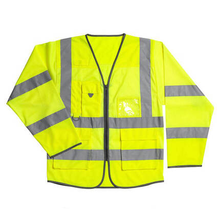 Warrior Hi Vis Long Sleeve Executive Mesh Waistcoat 0