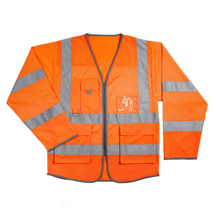 Warrior Hi Vis Long Sleeve Executive Mesh Waistcoat 0