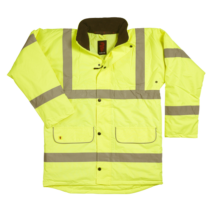 Warrior Hi-Vis Traffic Jacket Fleece Lined Collar 0