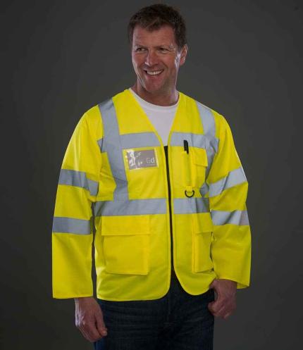 Yoko Hi-Vis Executive Long Sleeve Waistcoat 1